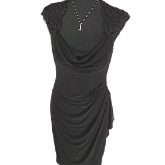 Xscape NWT Retro Black Formal Open Back Cocktail Dress Size 8 - Picture 14 of 15
